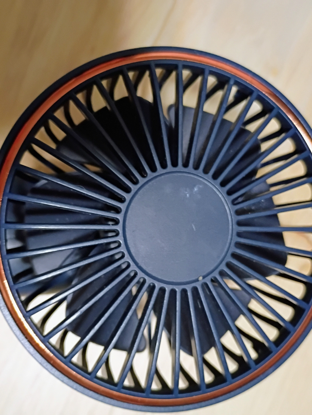 Portable Black and Orange USB Desk Fan - Compact Personal Cooling